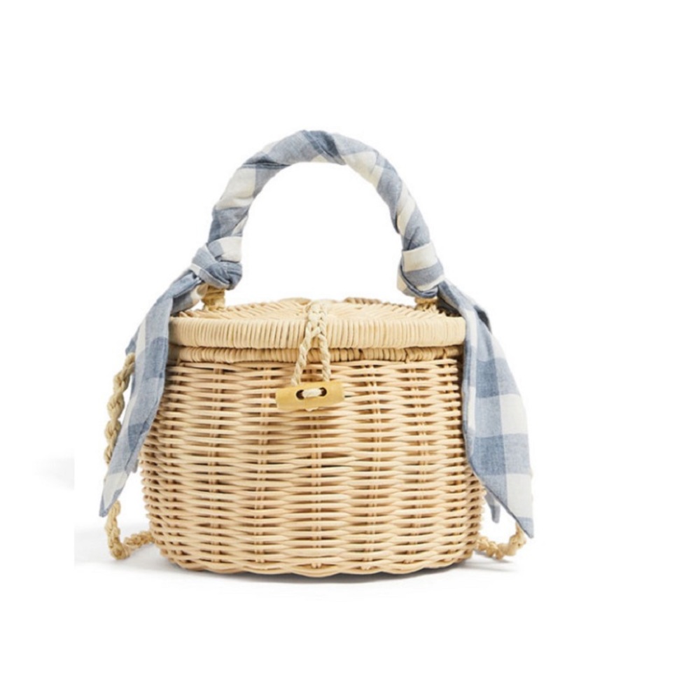 NWT Zara Kids mini wicker basket with scarf